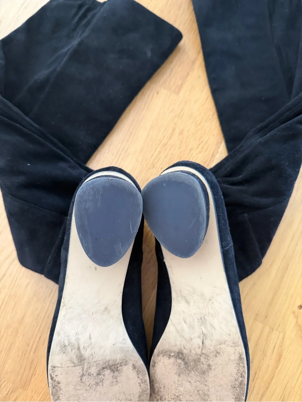 Stuart Weitzman Black Over-the-Knee Suede Boots